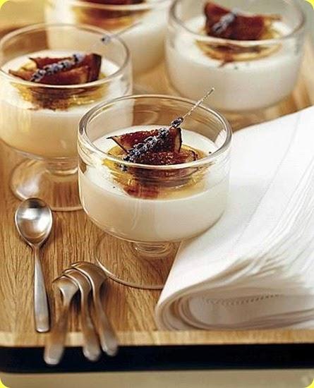 Crema con salsa di fichi e lavanda