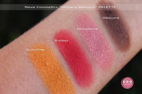 PALETTE BAROCCO_NEVECOSMETICS_swatches