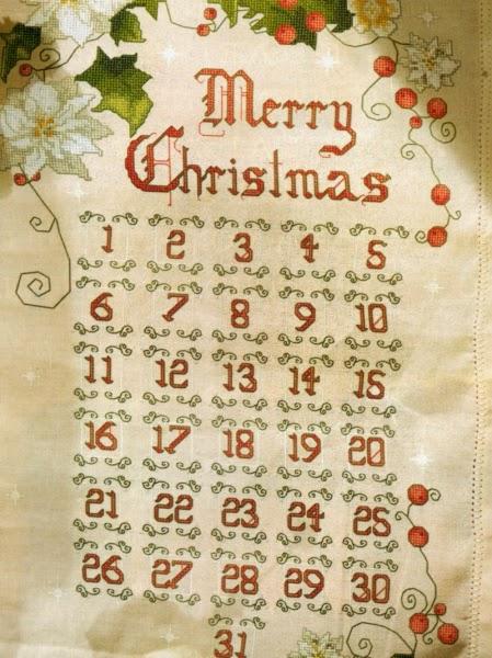 Schemi per il punto croce: Pannello-calendario di Natale