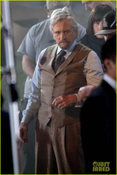 *EXCLUSIVE* Michael Douglas and Evangeline Lilly on the set of 