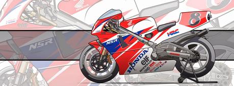 Motorcycle Art - Honda NSR 500 1994 by Evan DeCiren