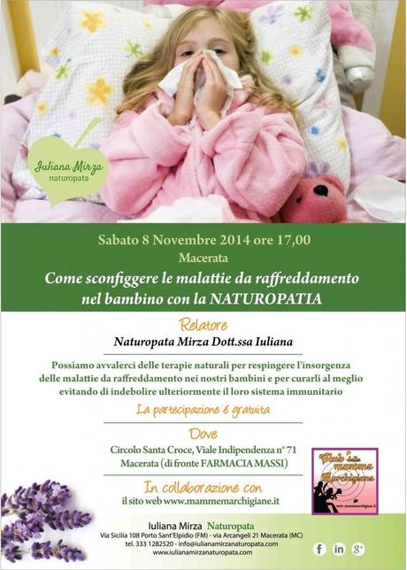 Come sconfiggere le malattie da raffreddamento nei bambini con la Naturopatia: incontro a Macerata
