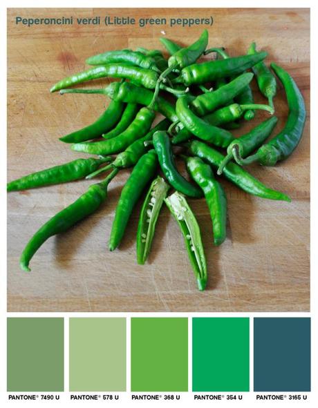 lacaccavella,peperoncini verdi, peperoni, peppers, green peppers, colors, colori, foodcolors, pantone, palette,verde, green