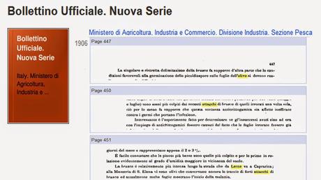 Ricerca bibliografia sulle malattie dell'olivo nella Provincia di Lecce