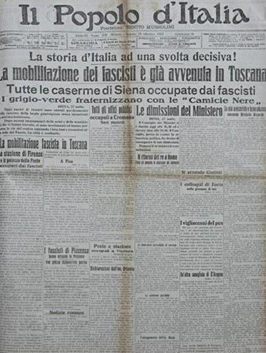 Popolo d'Italia del 28 ottobre 1922