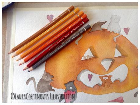 Come creare sfumature con gli acquerelli...illustrazione per Halloween