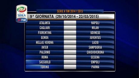 Serie A 9a giornata, Programmazione Sky Sport HD e Premium Calcio