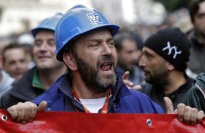 Manifestazione degli operai di Terni, Marcianise e Livorno al Ministero del Lavoro