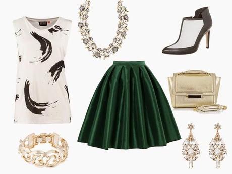 How to wear a green midi skirt