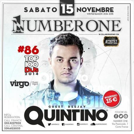 #Costez: 15/11 Quintino (dj guest) @ Number One (Corte Franca, Bs)