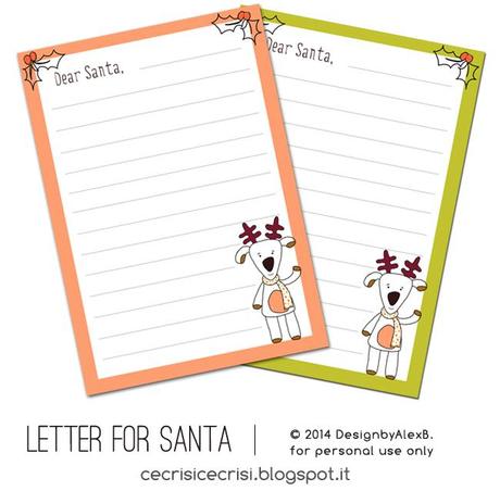 Dear Santa, ... Letterina a Babbo Natale {stampabile}