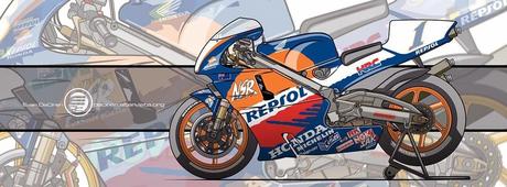 Motorcycle Art - Honda NSR 500 1998 by Evan DeCiren