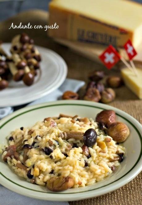 Risotto con pioppini, castagne e Gruyère ed una convinzione da sfatare.