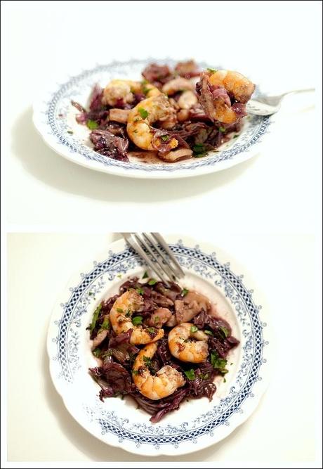 Spadellata di Moscardini, Gamberi e Radicchio di Chioggia spadellata 2 72dpi ok