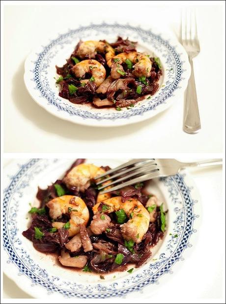 Spadellata di Moscardini, Gamberi e Radicchio di Chioggia spadellata 1 72dpi