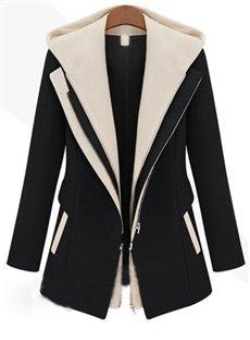  Fake Two-Piece Woolen Long Slim Overcoat