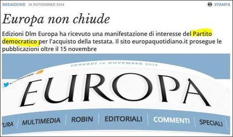 C.V.D. - Storie non parallele: l'Unità non riapre, EUROPA non chiude