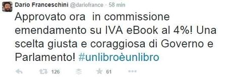 L'annuncio dato sulla pagina Twitter dal Ministro