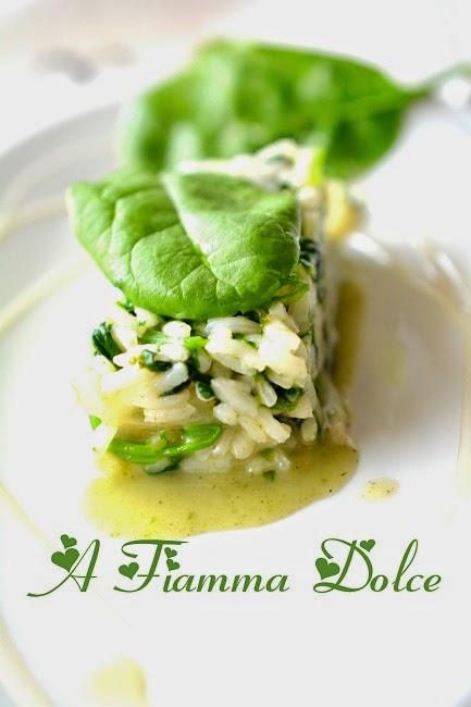 Risotto agli spinaci freschi e sciroppo di riso