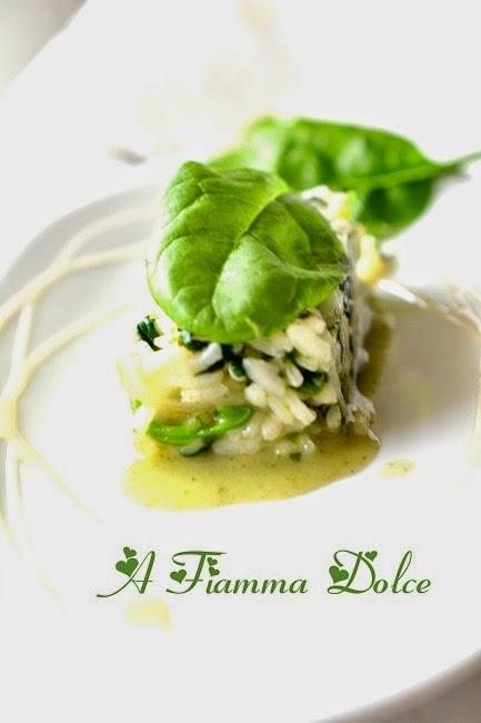 Risotto agli spinaci freschi e sciroppo di riso