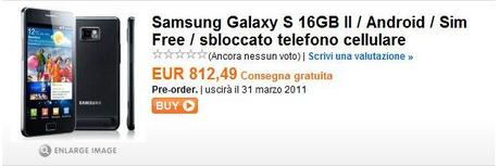 Galaxy S II in preordine per l’italia! Prezzo? 812 €…