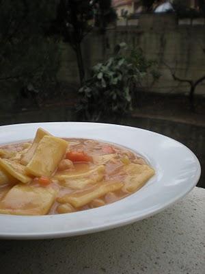 Maltagliati freschi in Zuppa di Ceci