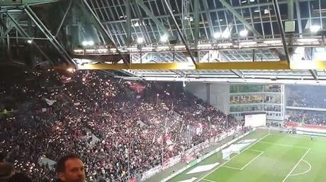 (VIDEO)Westkurve set on fire! Kaiserslautern - SV Darmstadt 98 21.11.2014 #thisisfootball