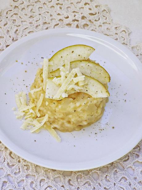 Risotto alla birra, pere e Parmigiano