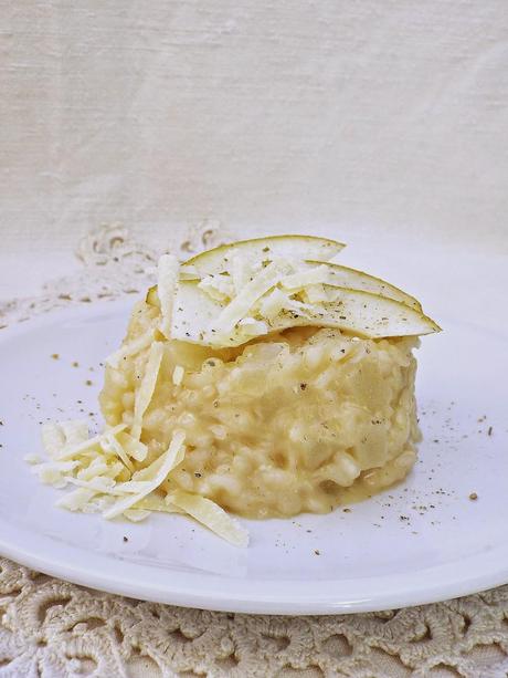 Risotto alla birra, pere e Parmigiano