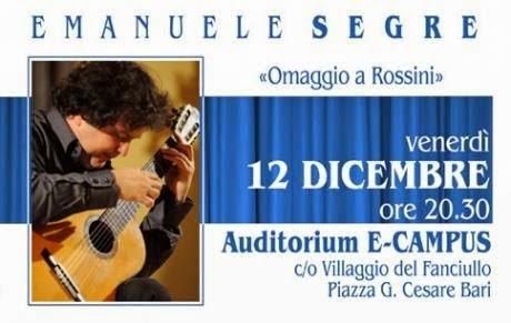 12 - 13 - 14 Dicembre Masterclass Emanuele Segre