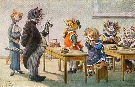 Victorian cats in clothing.