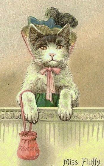 Victorian cats in clothing.