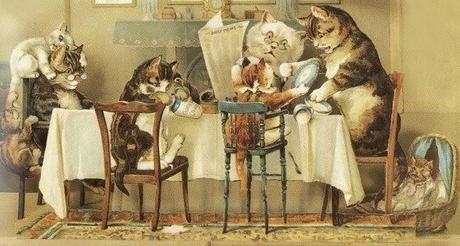 Victorian cats in clothing.