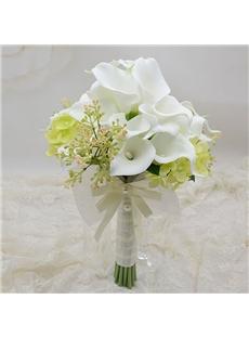 Exquisite White PU Feel  Calla Lily Flower Wedding Bouquet 