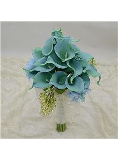 Exquisite Green PU Feel  Calla Lily Flower Wedding Bouquet 