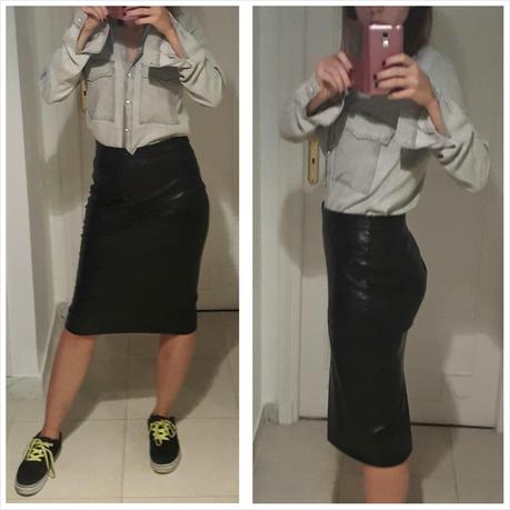 Au-tu-uear.  La pencil skirt di pelle.