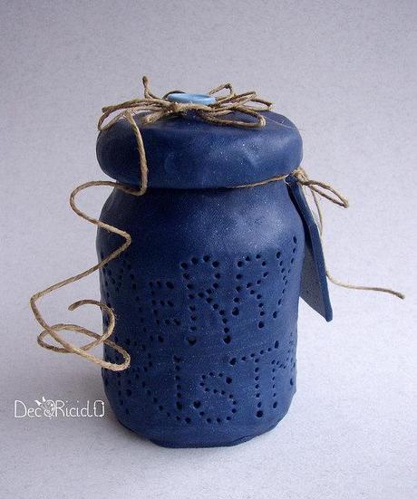 Lanterna riciclosa, con vetro di recupero e pasta modellabile 11. barattolo chiuso