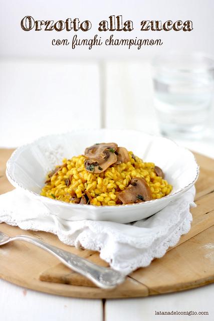 orzotto alla zucca con champignon