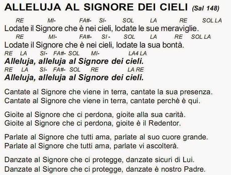 Alleluia al Signore dei cieli  (testo, accordi e file musicale)