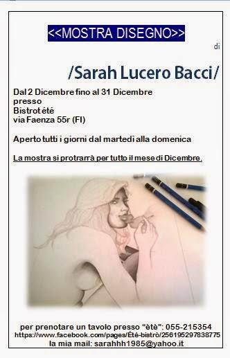 Dal 2 al 31 Dicembre - mostra disegno di Sarah Lucero Bacci al bar Etè Bistrò a Firenze