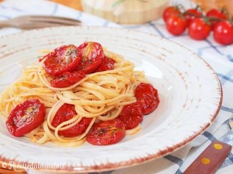 Spaghetti con pomodori confit