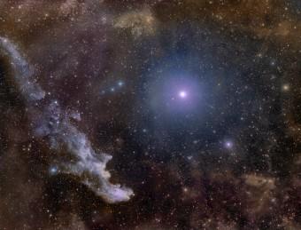 La stella Rigel e sulla sinistra, il curioso profilo della nebulosa IC 2118, non a caso ribattezzata Nebulosa Testa di Strega. Crediti:  Rogelio Bernal Andreo (Deep Sky Colors)