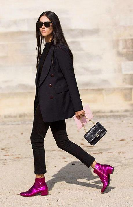 Glitter boots: Zara Vs Saint Laurent