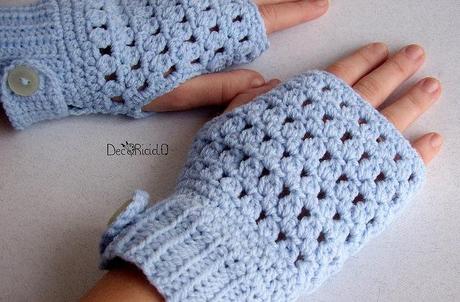guanti senza dita lana acrilica azzurra  6
