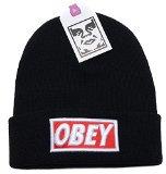 CAPPELLO OBEY INVERNALE INVERNO Berretto 2014 UNISEX cappello malloppo hip hop NY nuova era uomo (NERO)