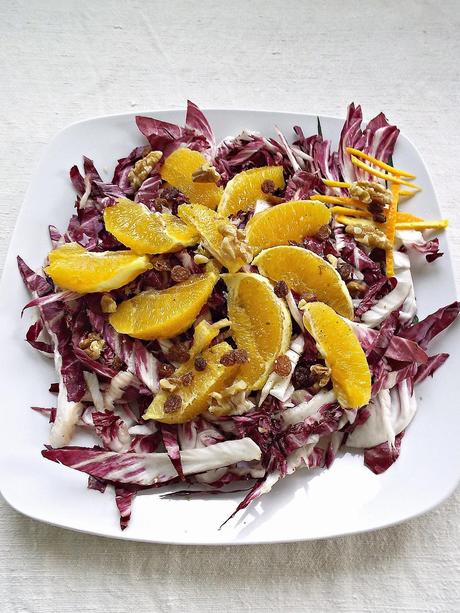 Insalata agrodolce con radicchio, arance e noci