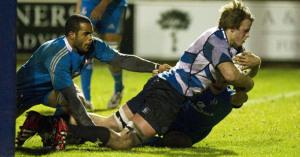 Jonny Gray, allora capitano della Scozia under-20, in meta contro l'Italia a Netherdale durante il RBS 6 Nations 2013 (credit: ScottishRugby)