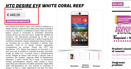 HTC Desire EYE White Coral Reef   Gli Stockisti  Smartphone  cellulari  tablet  accessori telefonia  dual sim e tanto altro
