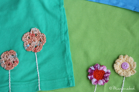 Decorare le magliette con ricamo e uncinetto – Decorating t-shirts with crochet and embroidery