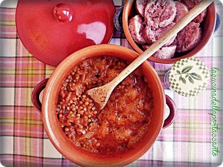 Lenticchie in umido con cotechino fresco di Varzi / Lentil stew with sausage fresh Varzi